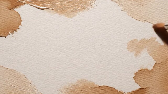 Soft beige watercolor washes frame a pale central space, with warm edges blending across textured paper, calm