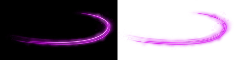 Wandcirkels plexiglas Fractal waves A shining fluorescent neon swirl on a transparent background  © ZeDesign