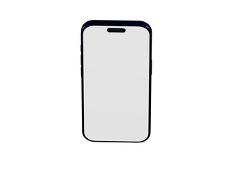 Clean smartphone mockup with white screen and dark blue frame. Perfect for app or website display. Ideal for tec