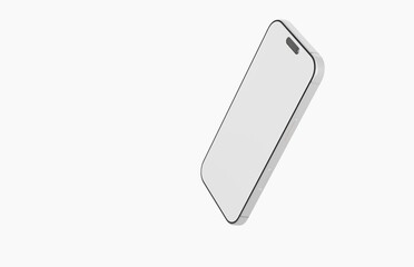 Minimalistic phone mockup, blank screen, perfect for illustrating app interfaces, technology, communication, an