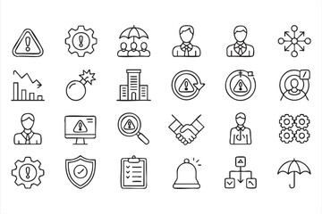 Business Risk Management and Security UI Icons for Enterprise Dashboards