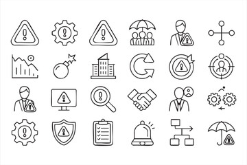 Corporate Security and Compliance Icons for Web and App Interfaces