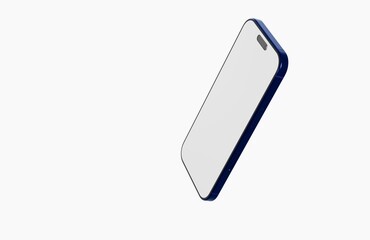Clean, isolated smartphone with blank screen, ideal for mockups and app displays. Perfect for tech, mobile, and