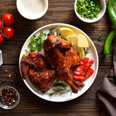 Roasted half chicken