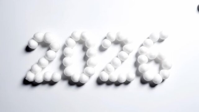 Creative Animation of Numeric 2026 Using White Spheres