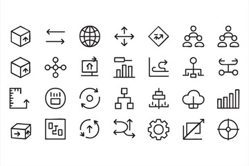 Data Pipeline and Workflow Icons for Technical Documentation