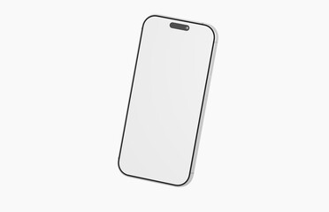 Modern smartphone with a blank screen, perfect for app designs, UI concepts, and technology presentations. Clea