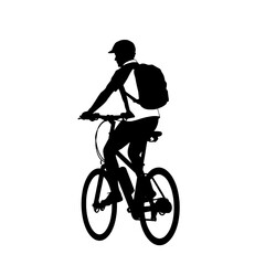 Obraz premium E-Bike Commuter Silhouette