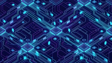 Futuristic Digital Circuit Board Technology Background.