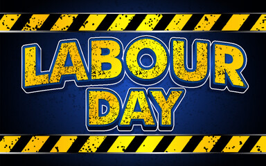 labor day grunge texture construction warning style editable text effect font style template