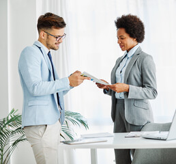 Young business people having a meeting in the office. Teamwork and success concept