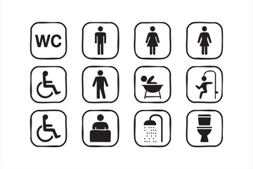 Bathroom Wayfinding Icons for Hotels, Airports, and Offices