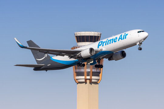 Amazon Prime Air Boeing 767-300ER BDSF airplane at Phoenix airport in the United States