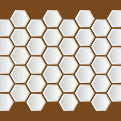 Obraz premium Abstract hexagon honeycomb background design. beehive with hexagon grid cells on color background.