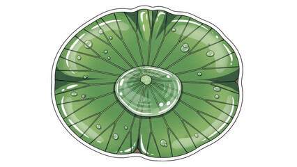 Vibrant Green Lotus Leaf with Pristine Water Droplet.