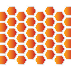 Abstract hexagon honeycomb background design. beehive with hexagon grid cells on color background.
