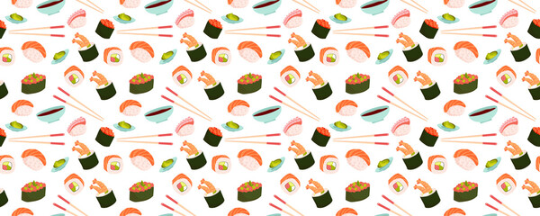Sushi Seamless Pattern 04 - 1 © Elmyra Studio