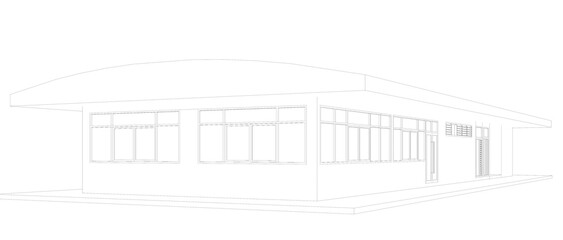 3D illustration of building project