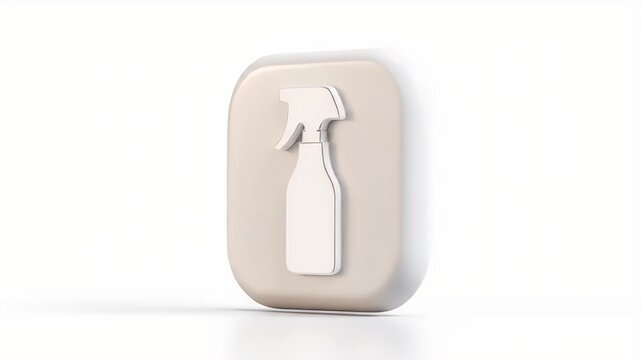 Cleaning Spray Bottle Icon on White Background.