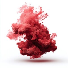 Red smoke cloud cinematic atmosphere isolated transparent background picture