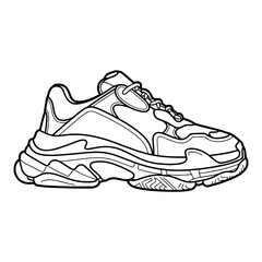 Chunky Streetwear Sneaker Vector Illustration