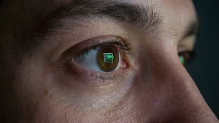Close-up of Human Eye with Reflection.