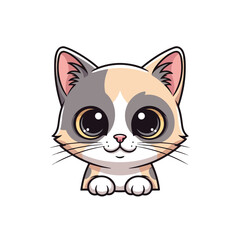 Obraz premium Cartoon husky dog wearing blue DJ headphones, music concept illustration