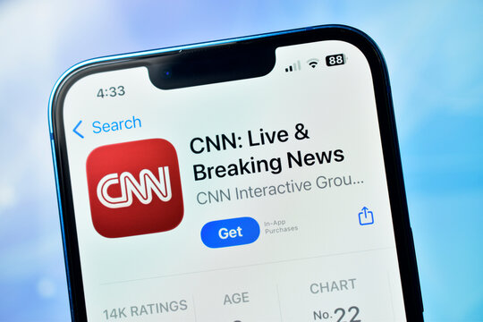 New Delhi, India 11 December :- CNN Live and Breaking News App Store Page on Smartphone Screen