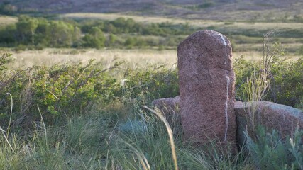 Stone tombstone of nomadic tribes.