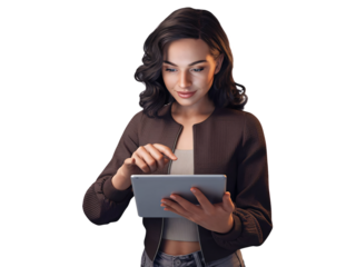 Young Beautiful Woman Surprised Reaction Holding a Laptop