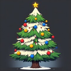 Obraz premium simple illustration of a Christmas tree