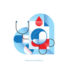 Medicine Abstract Background Representing Healthcare and Health Insurance with Medical Examination Report, Stethoscope, and Heart