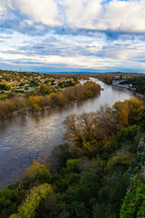 Fototapeta premium Ardèche River in autumn between Aiguèze and Saint-Martin-d’Ardèche