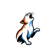 Cartoon wolf scientist in lab coat holding clipboard and pencil, wearing goggles on forehead, looking professional.