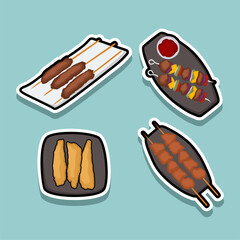 Collection of Delicious Skewers and Fried Foods