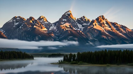 sunset in the mountains