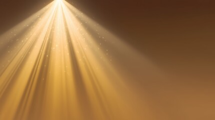 Soft Golden Light Rays with Sparkles in Abstract Background