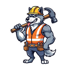 Cartoon wolf ninja in red armor, running with sword, martial arts and fantasy elements combined.