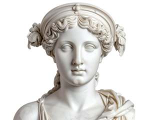 Buste de Marianne, Symbole de la République Française, Isolé sur Fond Blanc”