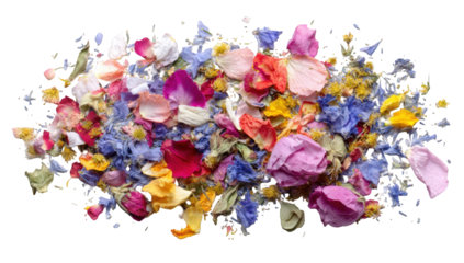 Colorful flower petals confetti