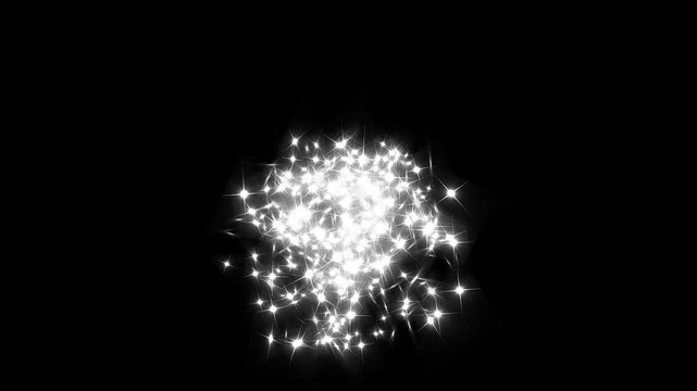 On the floor, the stars fall with a flash of light and blinking, disappearing into nothingness. white glitter sparkles, fast glittering star burst, magic light effect reflect, magic sparkling bokeh