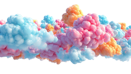 Colorful abstract cloud-like forms