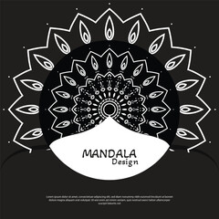 Mandala design round luxury design golden brush text