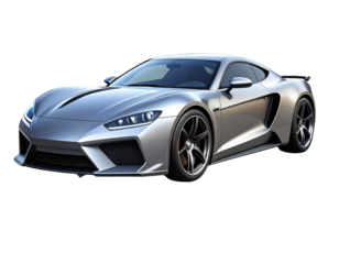 Modern Sports Car Isolated on Transparent Background – High-Detail PNG
