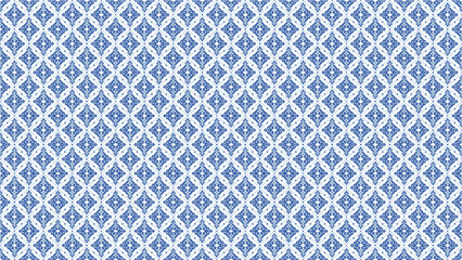 Elegant blue and white diamond patterned textile design