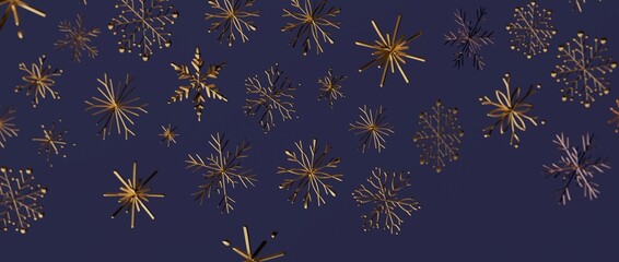 Stunning golden snowflakes against a rich blue backdrop. Perfect for Christmas, winter holiday, and elegant fest
