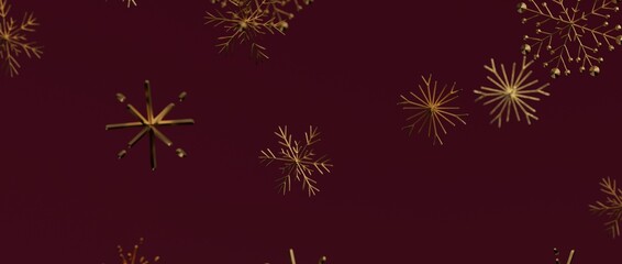 Stunning image of shimmering golden snowflakes, perfect for holiday greetings and festive seasonal designs. Idea