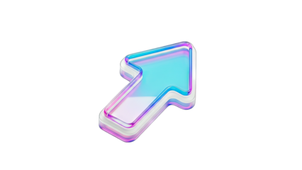3D Arrow Pointing Upwards on White Background
