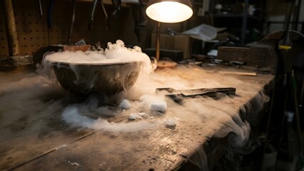 Ancient Alchemy Laboratory with Mystical Atmosphere.