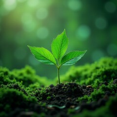 AI generated Early morning reveals vibrant plant life thriving within calm and peaceful